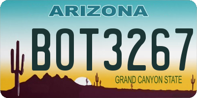 AZ license plate BOT3267