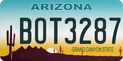 AZ license plate BOT3287