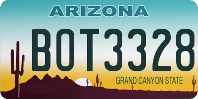 AZ license plate BOT3328
