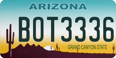AZ license plate BOT3336