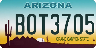 AZ license plate BOT3705