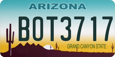 AZ license plate BOT3717
