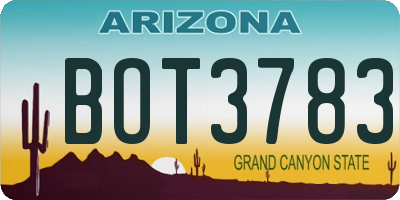 AZ license plate BOT3783