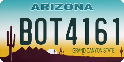 AZ license plate BOT4161