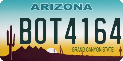 AZ license plate BOT4164