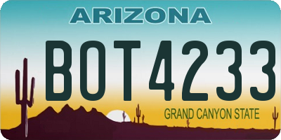 AZ license plate BOT4233