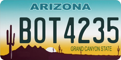 AZ license plate BOT4235