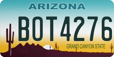 AZ license plate BOT4276