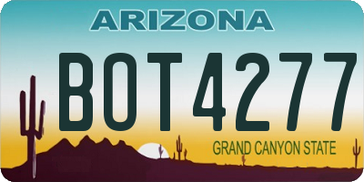AZ license plate BOT4277