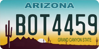 AZ license plate BOT4459