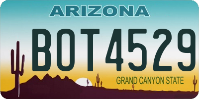 AZ license plate BOT4529