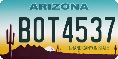 AZ license plate BOT4537