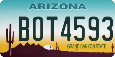 AZ license plate BOT4593