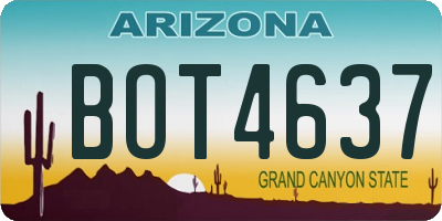AZ license plate BOT4637