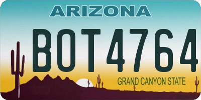 AZ license plate BOT4764