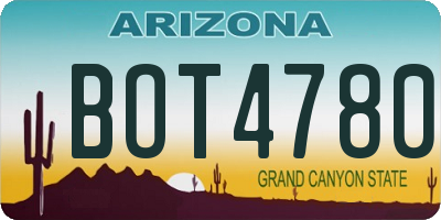 AZ license plate BOT4780