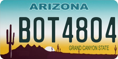 AZ license plate BOT4804