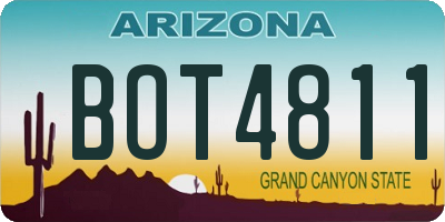 AZ license plate BOT4811