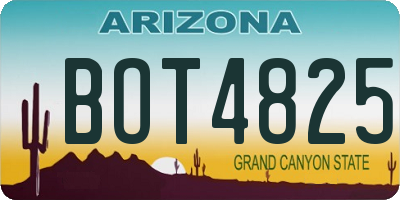 AZ license plate BOT4825