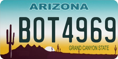 AZ license plate BOT4969