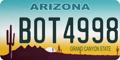 AZ license plate BOT4998