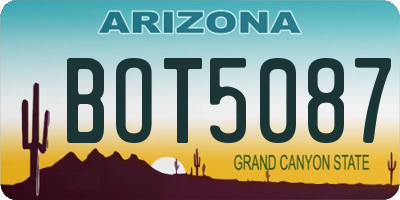 AZ license plate BOT5087