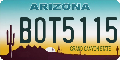 AZ license plate BOT5115