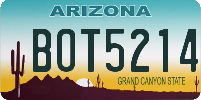 AZ license plate BOT5214