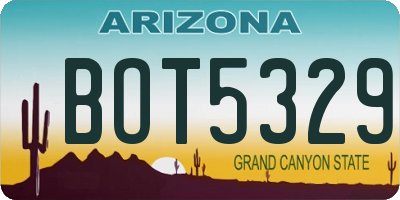 AZ license plate BOT5329