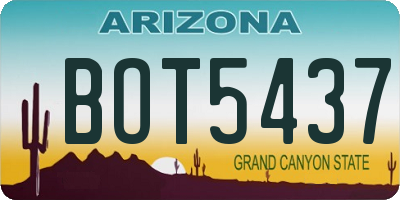 AZ license plate BOT5437
