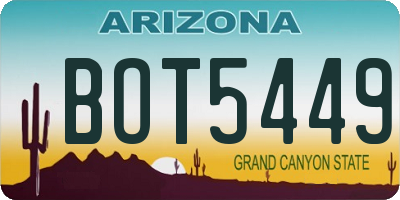 AZ license plate BOT5449