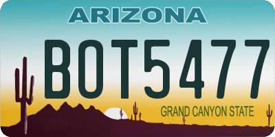 AZ license plate BOT5477