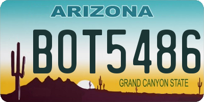 AZ license plate BOT5486