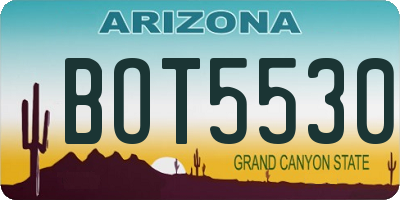 AZ license plate BOT5530