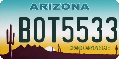 AZ license plate BOT5533