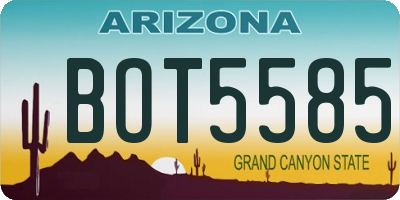 AZ license plate BOT5585