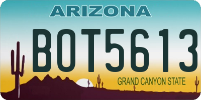 AZ license plate BOT5613