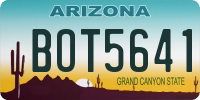 AZ license plate BOT5641