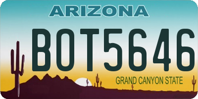 AZ license plate BOT5646
