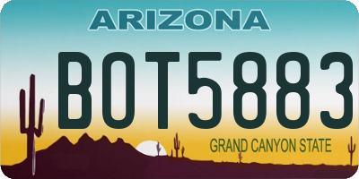 AZ license plate BOT5883