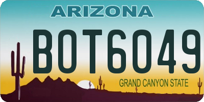 AZ license plate BOT6049