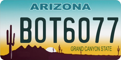 AZ license plate BOT6077