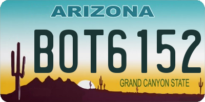 AZ license plate BOT6152