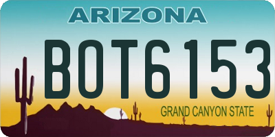 AZ license plate BOT6153
