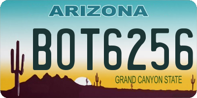 AZ license plate BOT6256