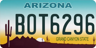 AZ license plate BOT6296