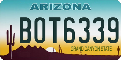 AZ license plate BOT6339