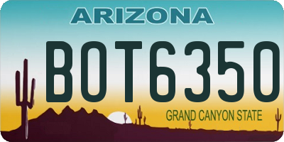 AZ license plate BOT6350