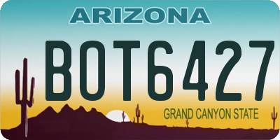 AZ license plate BOT6427