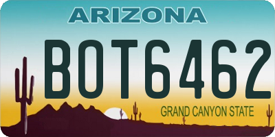 AZ license plate BOT6462